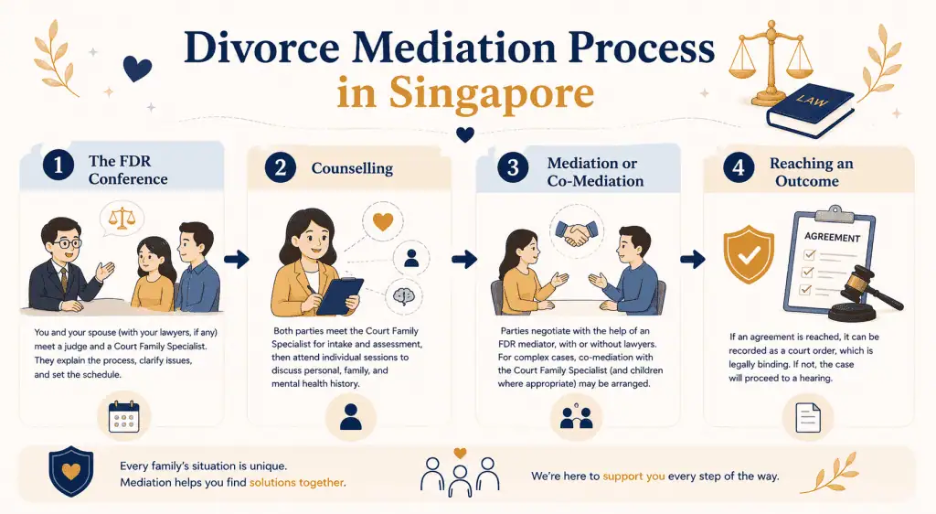 Divorce Mediation in Singapore: Guide & Process 2 infographic about divorce mediation process in singapore