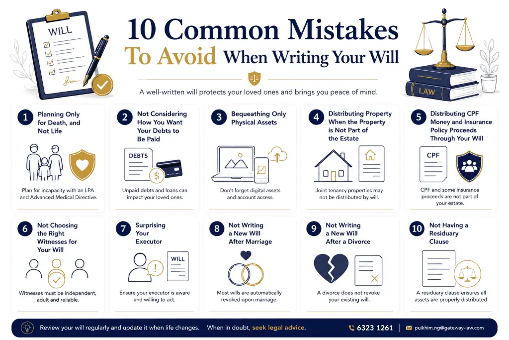 How to Write a Will in Singapore: 10 Mistakes to Avoid 3 infographic about common mistakes when writing your will in singapore