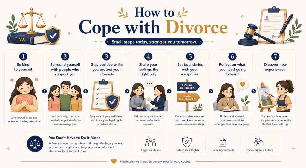 How to Cope with Divorce: A Lawyer’s Guide to Healing 2 infographic article about how to cope with divorce as a lawyer's perspective