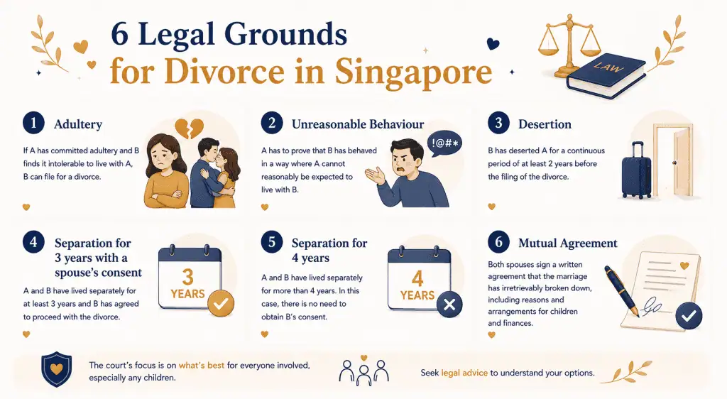 6 Legal Grounds for Divorce in Singapore: How to Prove Them 3 infographic article about legal grounds for divorce in singapore