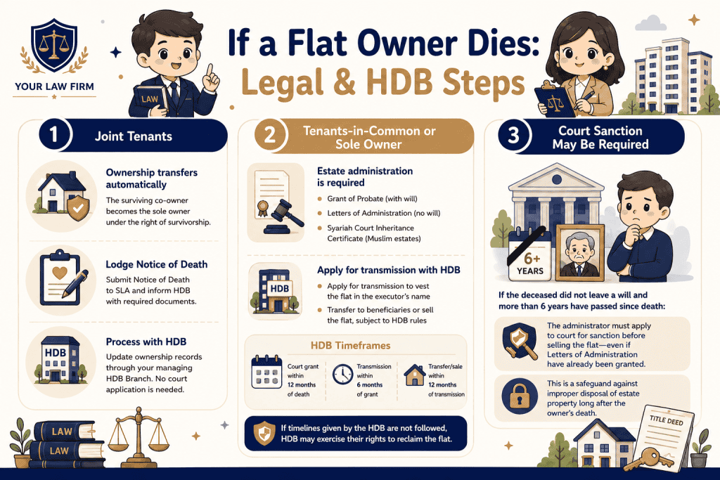 When a Joint Flat Owner Passed Away in Singapore 2 if a flat owner dies: legal & hdb steps